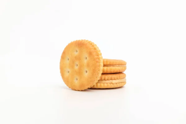 Peanut Cream Biscuits Cookies Peanut Butter Crispy Dessert — Stock Photo, Image