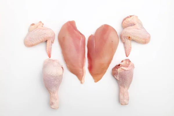 닭이야 닭자르기 닭고기를 부분으로 나눈다 — 스톡 사진