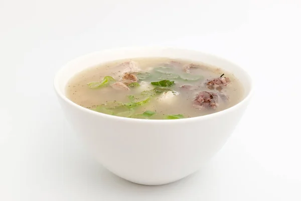 Koreanisches Essen Suppe Mit Fleisch Lebensmittel Die Schweinefleisch Und Schweinedärme — Stockfoto