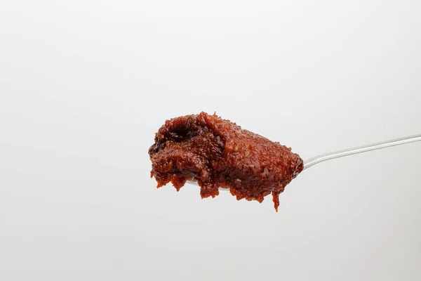 Molho Misturado Com Pasta Pimenta Vermelha Miso Carne Comer Molho — Fotografia de Stock
