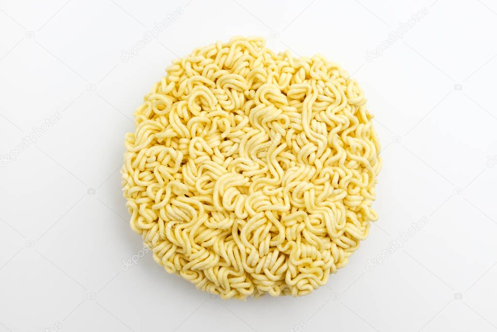 instant ramen. The winding side. Flour noodles