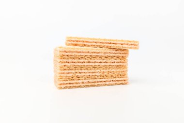 Çilekli kremalı waffle. Çıtır tatlı. Tatlı pasta. Yumuşak atıştırmalıklar