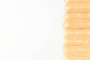 Çikolatalı bisküvi. Kremalı gofret. Uzatılmış lolipop. Tatlı tatlı