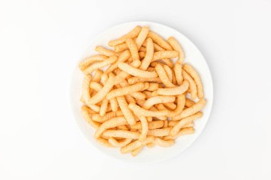 Tuzlu atıştırmalıklar. Şekil çerez. Karides aromalı tatlılar.