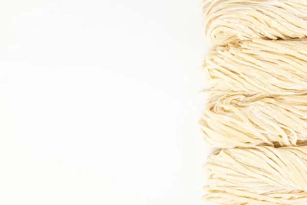 Noodles Made Cutting Dough Knife Thick Noodles Chewy Noodles — Stock fotografie