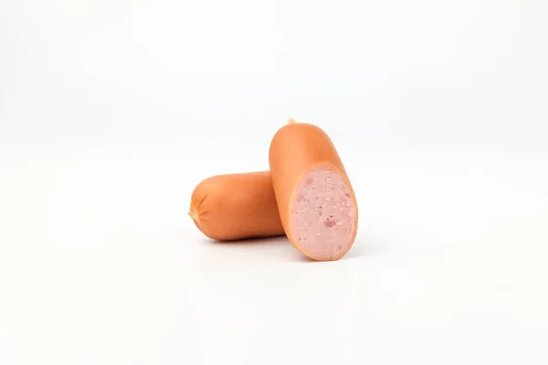 Salsicha Tamanho Pequeno Salsicha Para Lanche Carne Transformada Porco — Fotografia de Stock