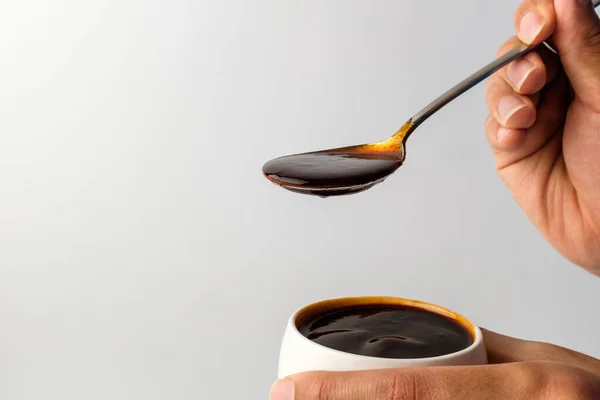Oyster Seasoning Brown Liquid Source Sauce Often Used Chinese Food — Stock Fotó