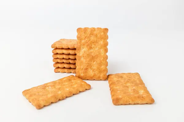 Snacks Square Shape Dessert Butter Coconut Flavor Crispy Snack — Stockfoto