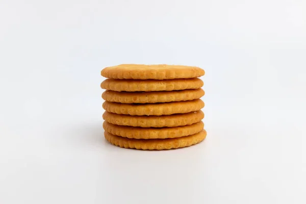 Crispy Dessert Biscuits Made Flour Snack Biscuits Salt — Zdjęcie stockowe