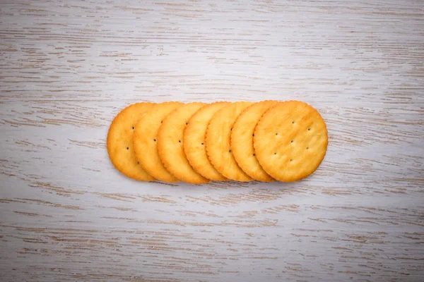 Crispy Dessert Biscuits Made Flour Snack Biscuits Salt — Stock Fotó