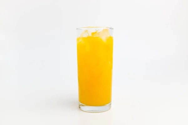 Jugo Una Taza Bebidas Hechas Frutas Bebida Amarilla Beber Con — Foto de Stock