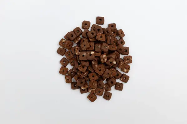 Schokoladenbonbons Kleiner Form Knuspriges Schokoladendessert Quadratische Süßigkeiten — Stockfoto