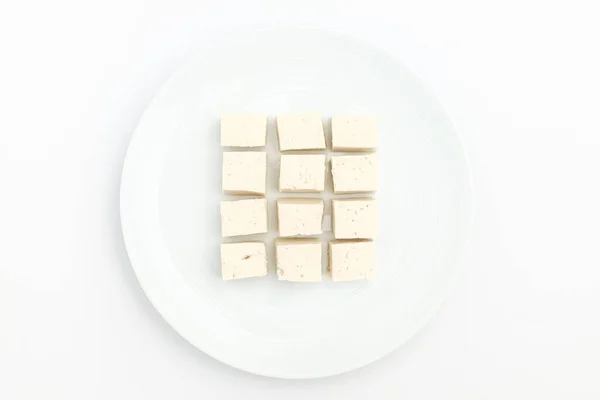 Comida Feita Feijão Ingredientes Frequentemente Comidos Ásia Tofu Forma Quadrada — Fotografia de Stock