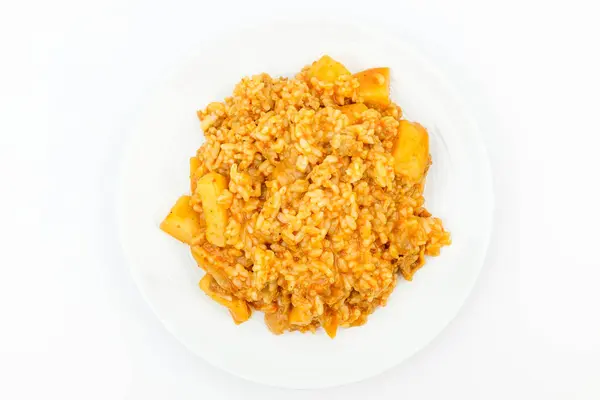 Curry Riz Curry Avec Divers Légumes Riz Avec Sauce — Photo