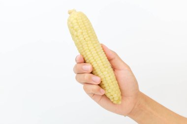 Mısır suda kaynatılmış. Çiğnenmiş ve yumuşak bir dokusu olan bir tahıl. Sarı buğday