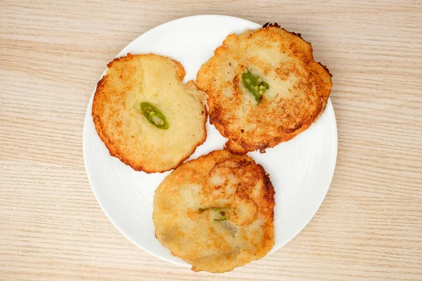 Koreanische Pfannkuchen Ein Gericht Aus Gemahlenen Kartoffeln Chewy Kartoffelgericht — Stockfoto