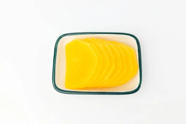 Marinated Food Pickled Yellow Radish Sweet Sour Food — Stock Fotó