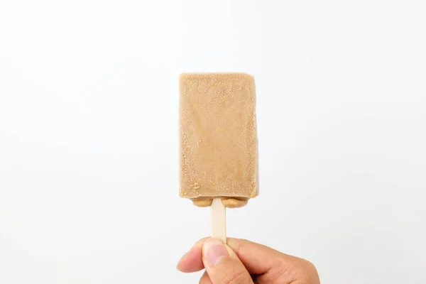 Caramel Flavor Dessert Creamy Ice Cream Sweet Stick Ice Cream — Stock Fotó