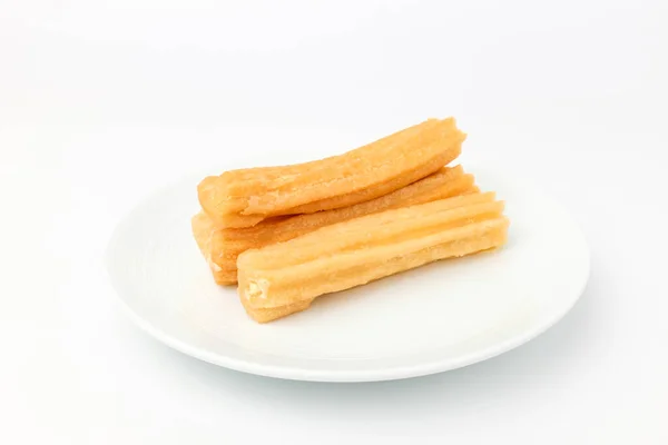 Elongated Flour Dessert Chewy Bread Food Creamy Dessert — Stock Fotó