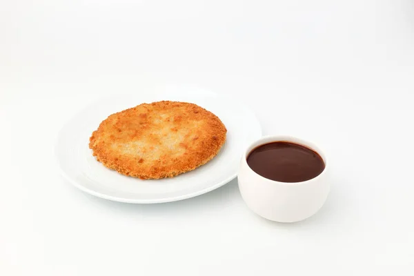 Pork Flat Fried Dish Thin Fried Dishes Schnitzel Pork Cutlet — Stock fotografie