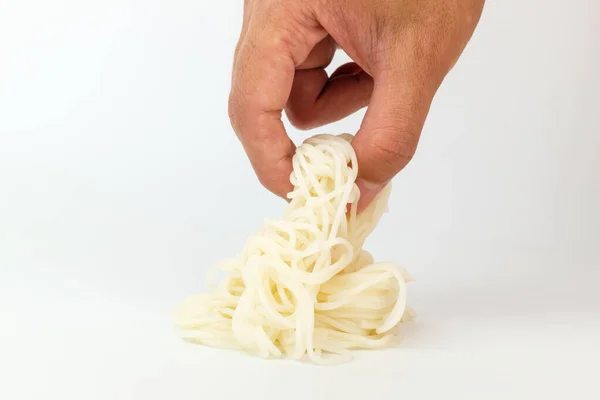 Thin Elongated Flour Noodles Soft Savory Noodles Food Made Flour — Stock fotografie