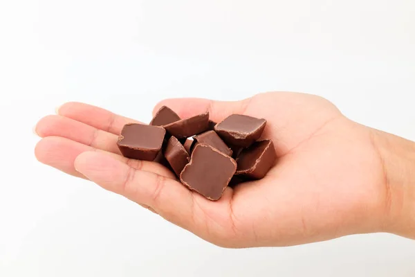 Chocolate Com Leite Doce Sobremesa Com Leite Cacau Sobremesa Forma — Fotografia de Stock