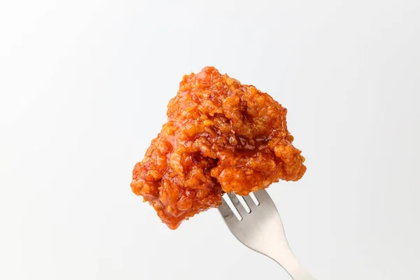 Czerwony Przyprawiony Kurczak Pikantny Kurczak Przyprawiony Kurczak Popularny Korei — Zdjęcie stockowe
