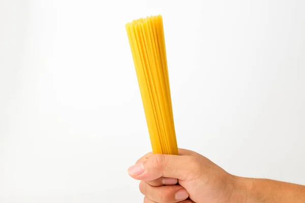 Thin Long Flour Noodles Yellow Noodles Spaghetti Ingredients — Stock fotografie