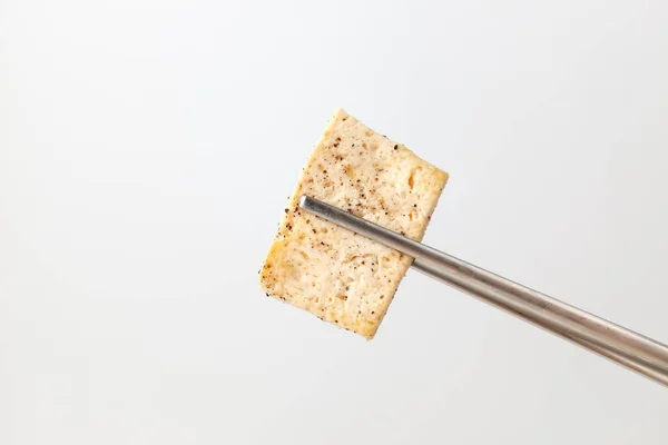 Bonenwrongel Gegrilde Tofu Eten Gegeten Met Bijgerechten Bijgerechten — Stockfoto