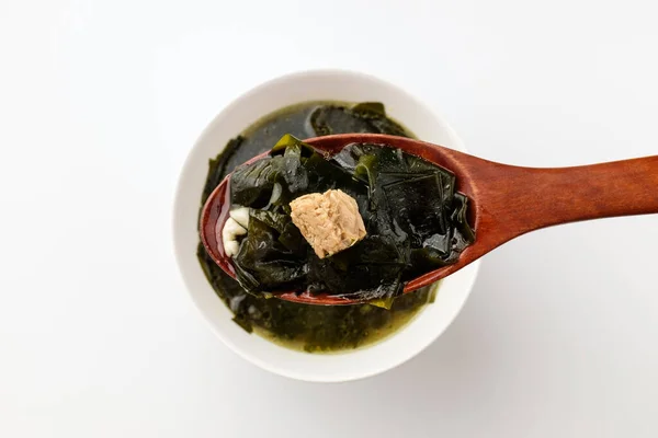 Seaweed Soup Tuna Healthy Food Soup Food — Stock Photo, Image