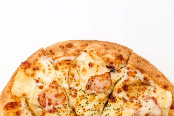 Pizza Med Potatis Pizza Med Bacon Pizza Med Ost Och — Stockfoto