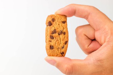 Çikolata parçacıklı kurabiyeler. Çikolatalı tatlı. Yumuşak atıştırmalıklar