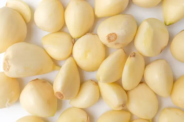 Alho Descascado Alho Pequeno Picante Legumes Picantes Para Tempero — Fotografia de Stock