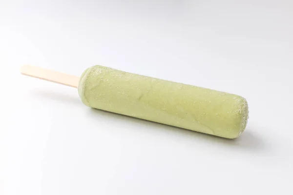 Green Tea Flavored Ice Cream Rod Ice Cream Bar Ice — Stock fotografie