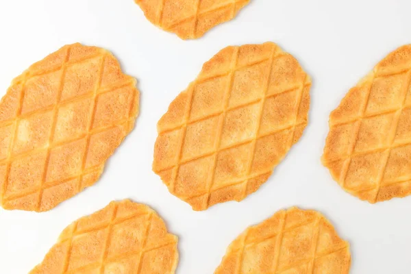 Waffle Shape Snack Biscuit Butter Flavor Crispy Thin Cookies — Stock fotografie