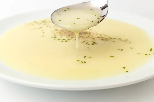 Comida Líquida Com Textura Macia Prato Cremoso Refeição Comida Substituição — Fotografia de Stock