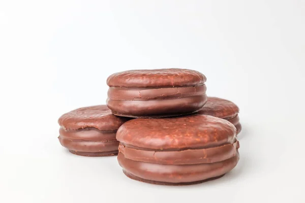 Chocolade Dessert Brood Gemaakt Van Meel Toetje Met Marshmallow — Stockfoto