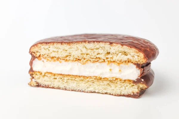 Десерт Шоколадом Хлеб Муки Десерт Зефиром — стоковое фото