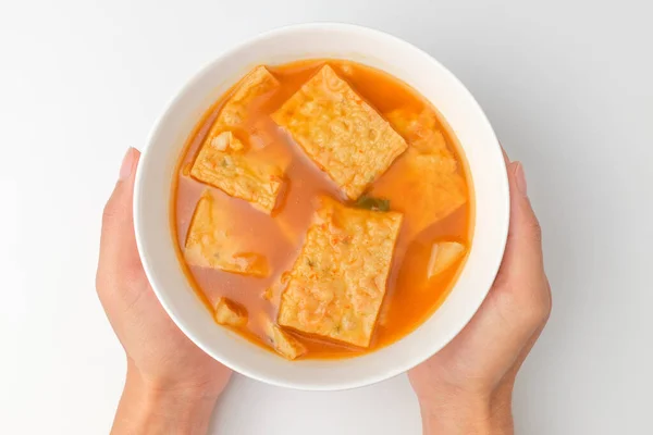 Matlagning Soppa Stuvad Med Fisk Pasta Kryddiga Och Salta Rätter — Stockfoto