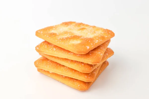 Crackers Square Shape Dessert Coated Sugar Crunchy Snack — Zdjęcie stockowe