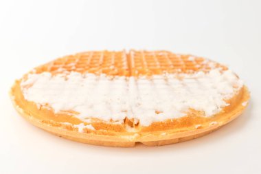 Amerikan waffle 'ı. Tatlı ve tarçın kokulu tatlı. Belçika tatlı kültürü