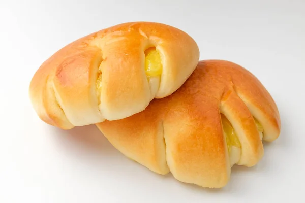 Yumuşak Kremalı Ekmek Yumuşak Bir Dokuya Sahip Tatlı Kremalı Yemek — Stok fotoğraf