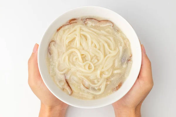 Noodles Perilla Noodles Savory Taste Thick Noodles — Stock fotografie