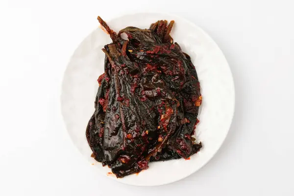 Hojas Sésamo Cultura Gastronómica Coreana Cocinado Condimento Picante —  Fotos de Stock