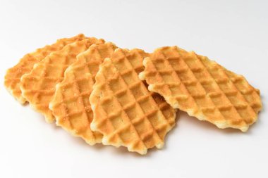 Waffle şeklinde abur cubur. Fransız yemek kültürü. Tatlı tatlı.