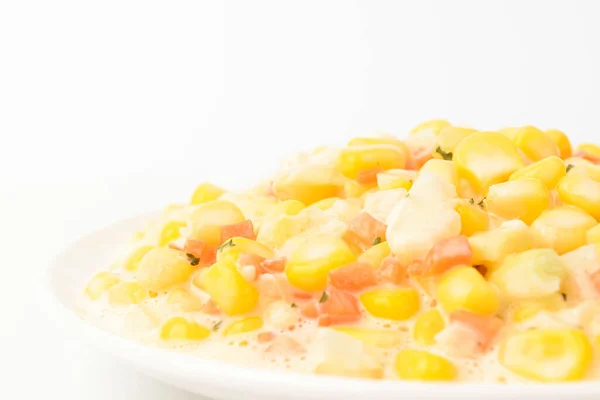 Salada Milho Salada Feita Legumes Louça Doce Azeda — Fotografia de Stock