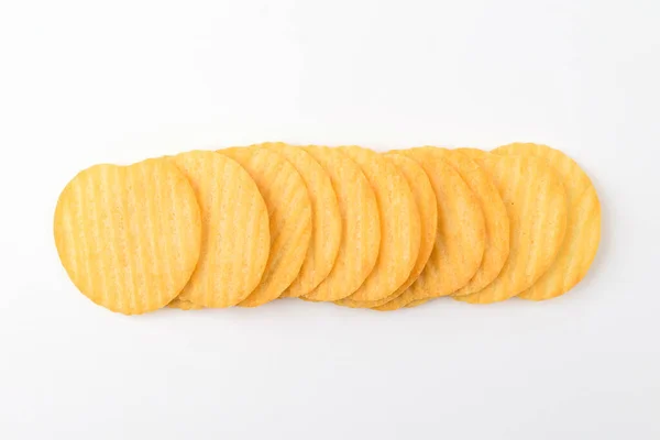 Stekt Potatis Chips Potatissnacks Potatissmaksatta Snacks Tunna Sötsaker — Stockfoto