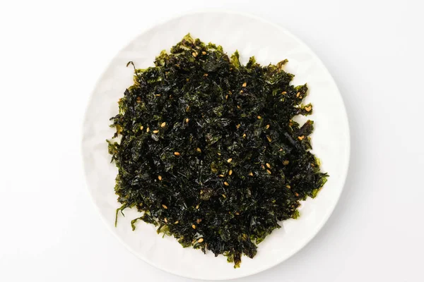 Seasoned Seaweed Sesame Seeds Dish Made Seaweed Salty Seaweed Food — Stockfoto