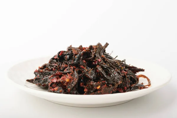 Kimchi Fatto Con Radici Foglie Crisantemo Cultura Culinaria Coreana Una — Foto Stock