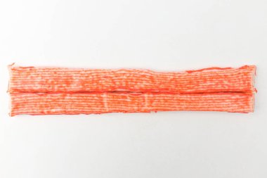 Yengeç kokulu balık eti. Deniz ürünleri işlenmiş gıdalar. Yumuşak doku ve yumuşak et